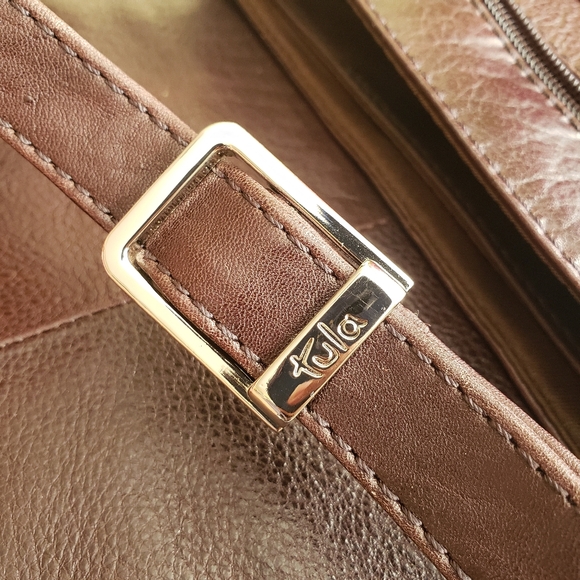 Tula Brown Leather Shoulder Crossbody Bag Purse - Picture 11 of 12